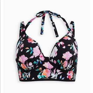 UNDERWIRE HALTER PLUNGE BIKINI TOP